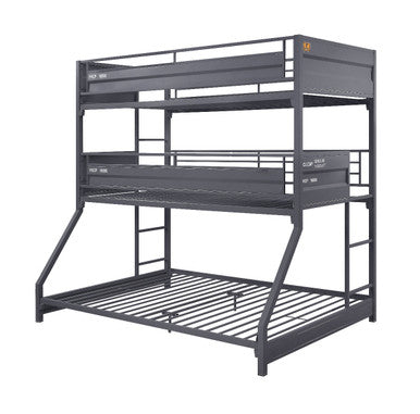 ACME 37995 Cargo Twin/Twin/Full Triple Bunk Bed, Gunmetal Finish(1Set/2Ctn) ACME Furniture
