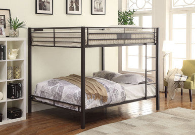 ACME 38015 Kaleb Queen/Queen Bunk Bed, Sandy Black (1Set/2Ctn) ACME Furniture