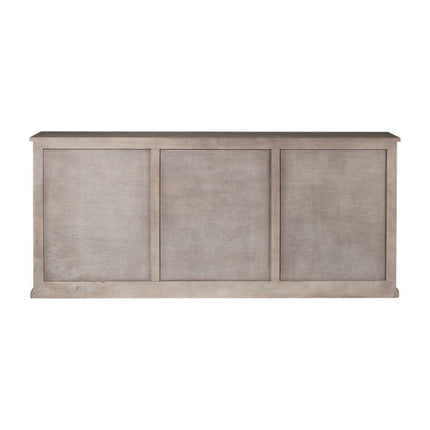 82" Brown Solid Wood Three Drawer Sideboard with Six Doors HomeRoots