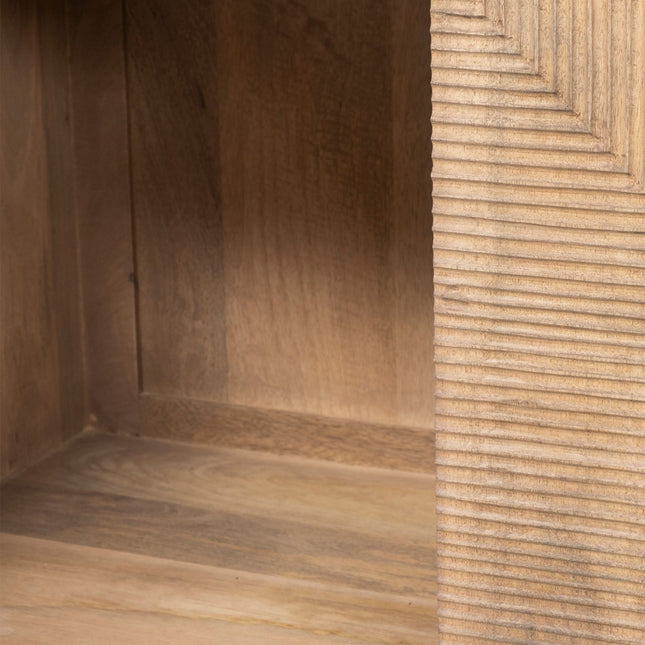 78" Brown Solid Wood Sideboard with Four Doors HomeRoots