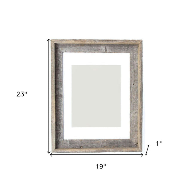 16" x 20" Gray Distressed Wood Hanging Picture Frame with Mat HomeRoots