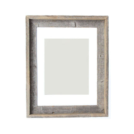 16" x 20" Gray And Brown Distressed Solid Wood Hanging Picture Frame with Mat HomeRoots
