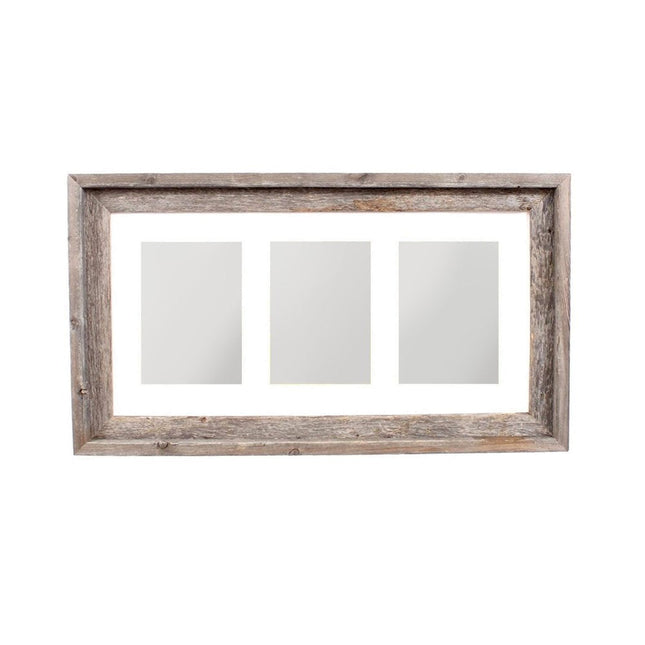 5" x 7" Gray Distressed Reclaimed Wood Hanging Picture Frame with Mat HomeRoots
