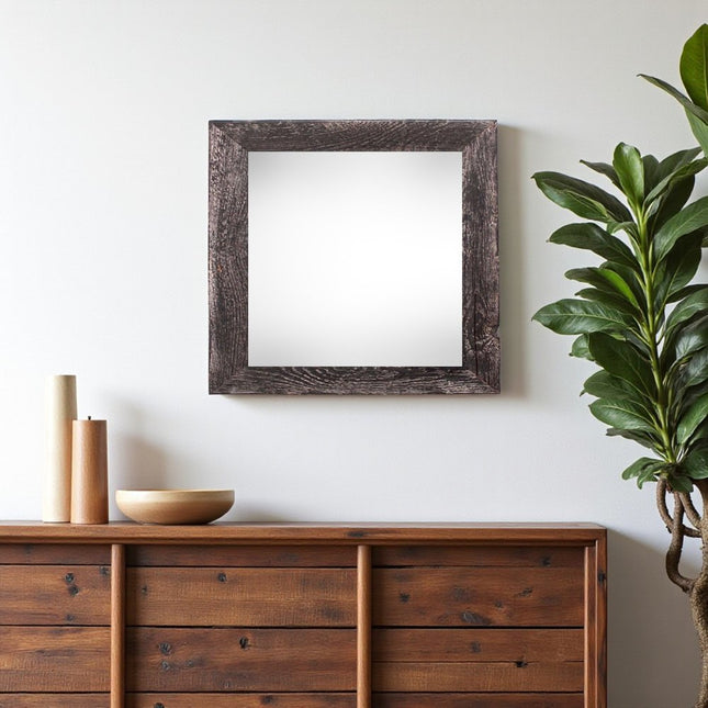 10" x 10" Black Solid Wood Hanging Picture Frame HomeRoots