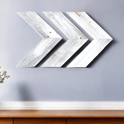 Set of Three White Wood Novelty Hanging Dimensional Sculpture HomeRoots