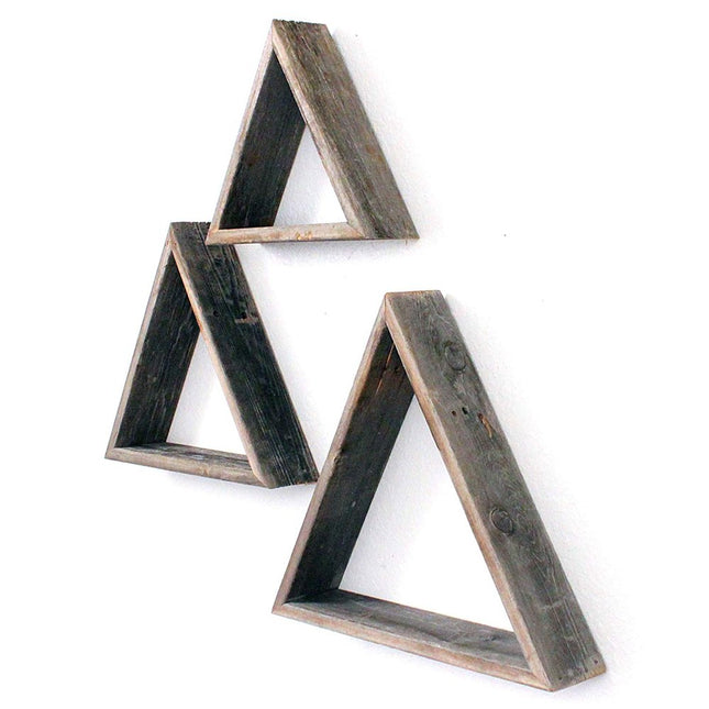 Set of Three Gray Wood Square Hanging Dimensional Sculpture HomeRoots