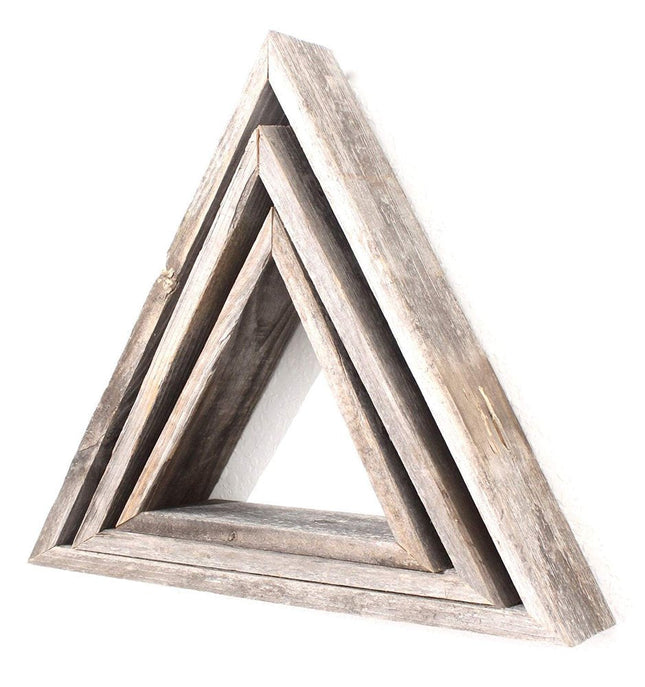 Set of Three Gray Wood Square Hanging Dimensional Sculpture HomeRoots