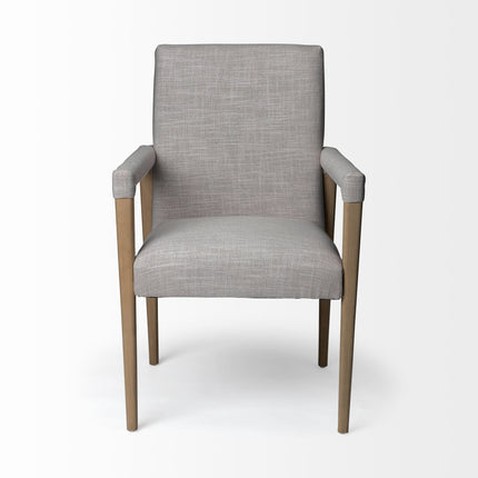 Gray and Brown Upholstered Fabric King Louis Back Dining Arm Chair HomeRoots