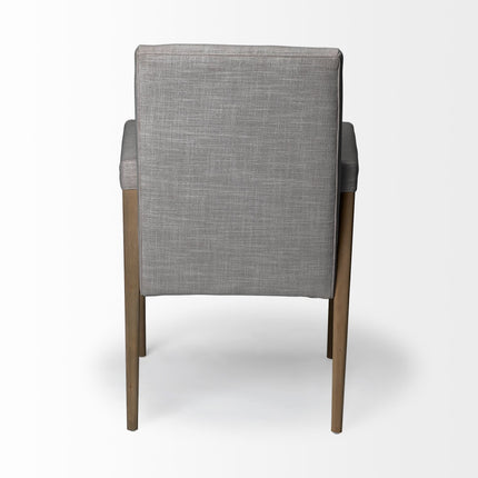 Gray and Brown Upholstered Fabric King Louis Back Dining Arm Chair HomeRoots