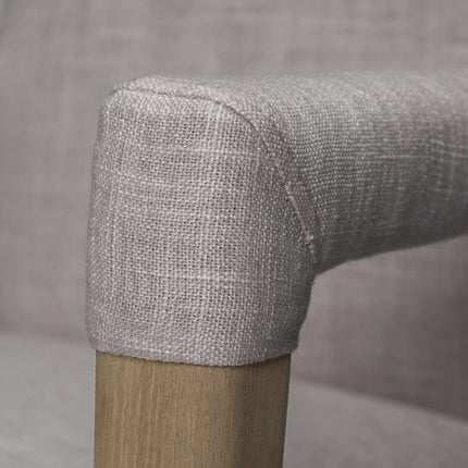 Gray and Brown Upholstered Fabric King Louis Back Dining Arm Chair HomeRoots