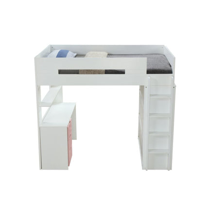 ACME 38040 Nerice Loft Bed, White & Pink (1Set/5Ctn)