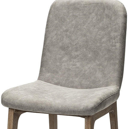 Set Of Two Gray And Brown Upholstered Fabric Side Chairs HomeRoots