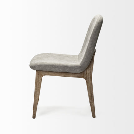 Set Of Two Gray And Brown Upholstered Fabric Side Chairs HomeRoots