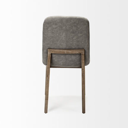 Set Of Two Gray And Brown Upholstered Fabric Side Chairs HomeRoots