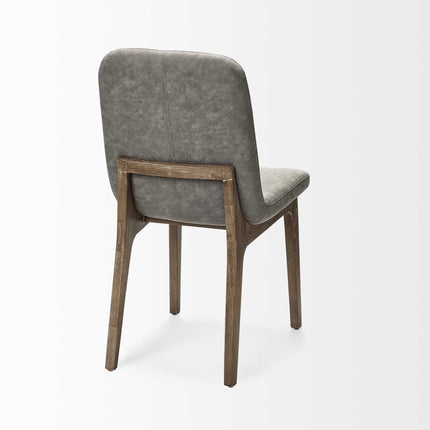 Set Of Two Gray And Brown Upholstered Fabric Side Chairs HomeRoots