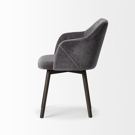 Gray and Black Upholstered Fabric Dining Arm Chair HomeRoots
