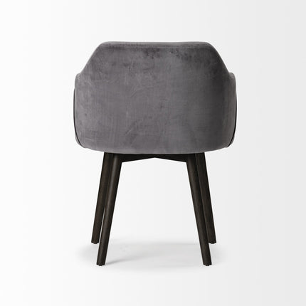 Gray and Black Upholstered Fabric Dining Arm Chair HomeRoots