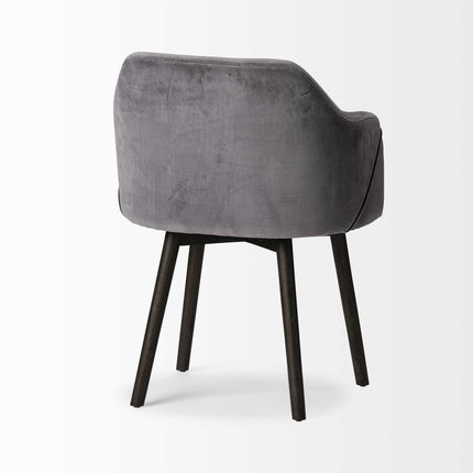 Gray and Black Upholstered Fabric Dining Arm Chair HomeRoots
