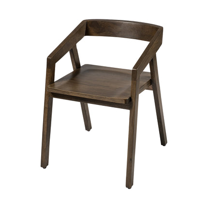 Set Of Two Brown Wood Open Back Arm Chairs HomeRoots