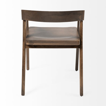 Set Of Two Brown Wood Open Back Arm Chairs HomeRoots