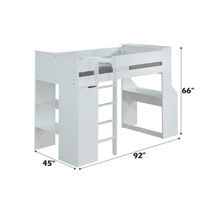 ACME 38060 Ragna Loft Bed, White (1Set/4Ctn)