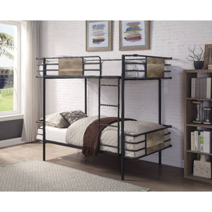 ACME 38130 Deliz Twin Bunk Bed, Gunmetal