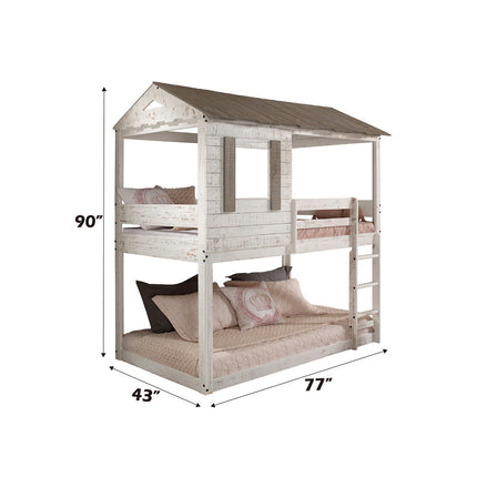 ACME 38135 Darlene Twin Bunk Bed, Rustic White
