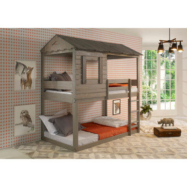 ACME 38140 Darlene Twin Bunk Bed, Rustic Gray ACME Furniture
