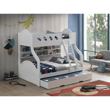 ACME 38160 Grover Twin/Full Bunk Bed with Storage, White