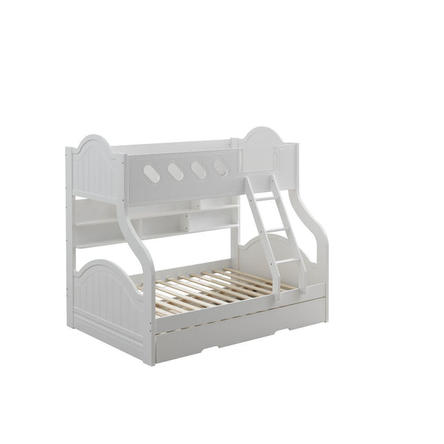 ACME 38160 Grover Twin/Full Bunk Bed with Storage, White