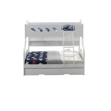 ACME 38160 Grover Twin/Full Bunk Bed with Storage, White ACME Furniture