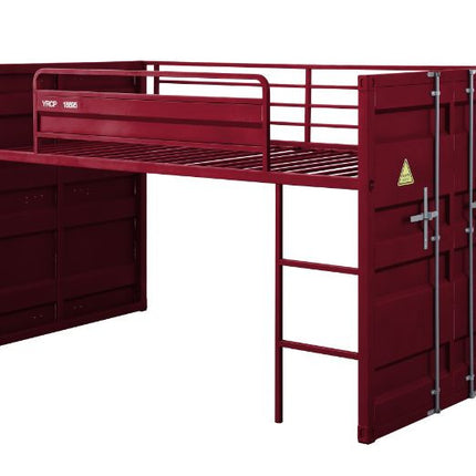ACME 38300 Cargo Red Twin Loft Bed