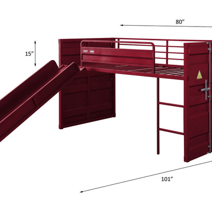ACME 38300 Cargo Red Twin Loft Bed  5