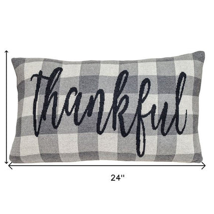 Thankful Buffalo Plaid Lumbar Throw Pillow HomeRoots