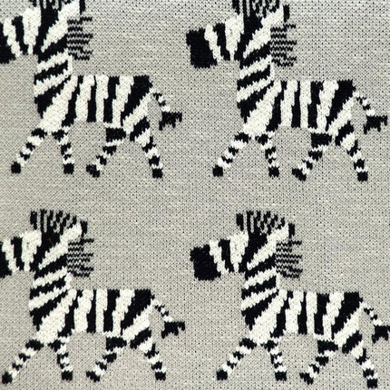 Grey Lots Of Zebras Woven Knitted Baby Blanket HomeRoots