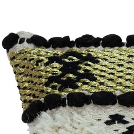 Shaggy Woven Throw Pillow HomeRoots