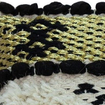 Shaggy Woven Throw Pillow HomeRoots