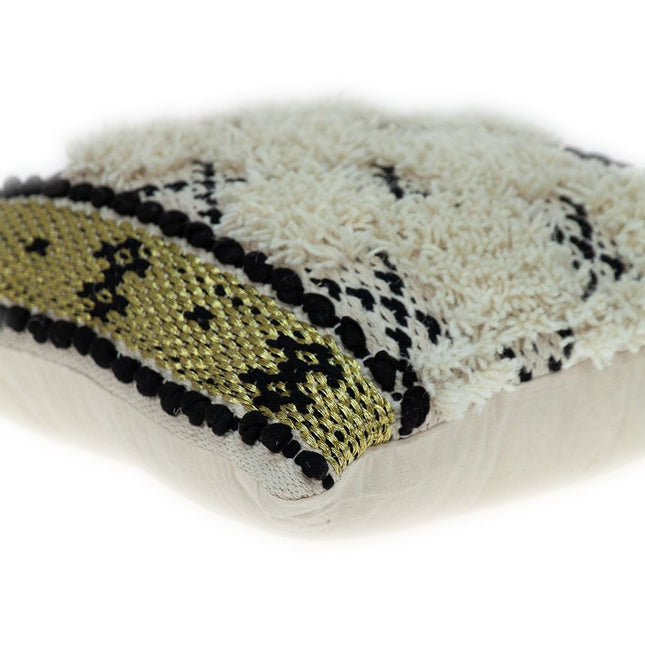 Shaggy Woven Throw Pillow HomeRoots