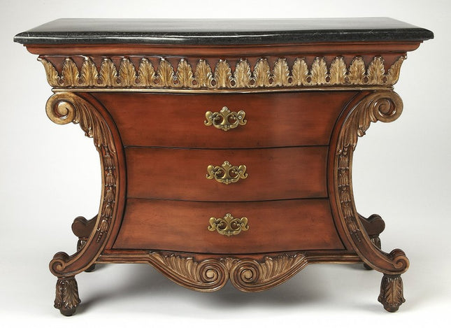 48" Brown and Black Solid Wood Three Drawer Sideboard HomeRoots