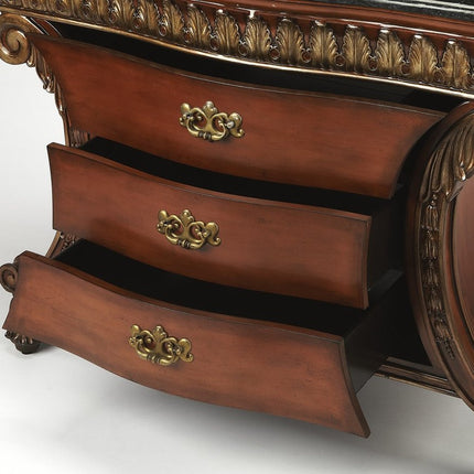 48" Brown and Black Solid Wood Three Drawer Sideboard HomeRoots