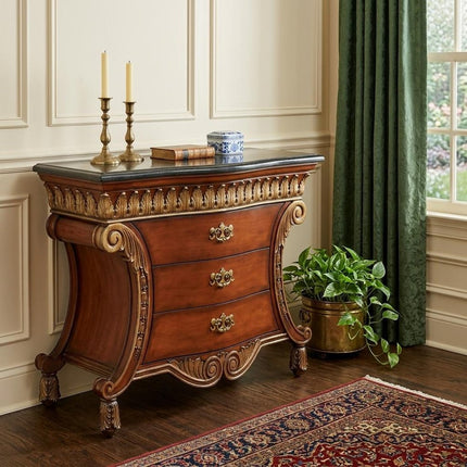 48" Brown and Black Solid Wood Three Drawer Sideboard HomeRoots