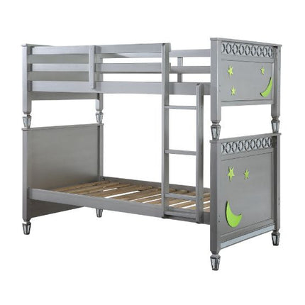 ACME 38325 Powell Twin Bunk Bed, Silver Finish