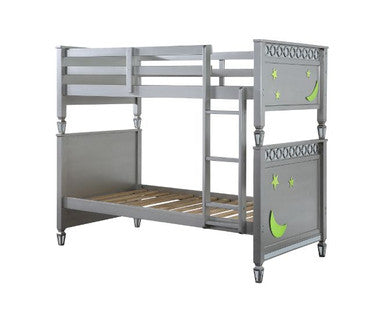 ACME 38325 Powell Twin Bunk Bed, Silver Finish ACME Furniture