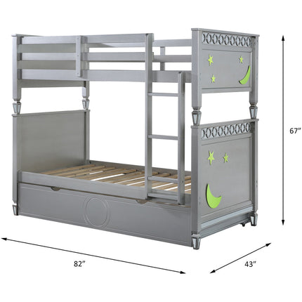 ACME 38325 Powell Twin Bunk Bed, Silver Finish