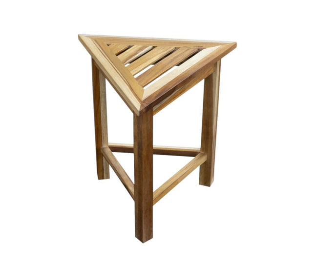 15" Brown Teak Corner Shower Bench HomeRoots