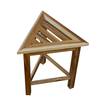 15" Brown Teak Corner Shower Bench HomeRoots