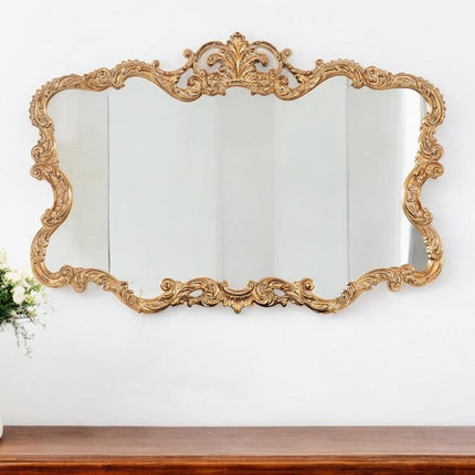 27" Gold Ornate Scroll Framed Accent Mirror HomeRoots