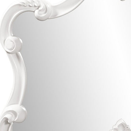 28" White Baroque Framed Accent Mirror HomeRoots