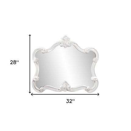 28" White Baroque Framed Accent Mirror HomeRoots