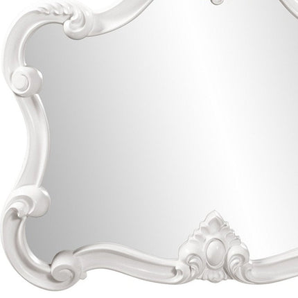 28" White Baroque Framed Accent Mirror HomeRoots